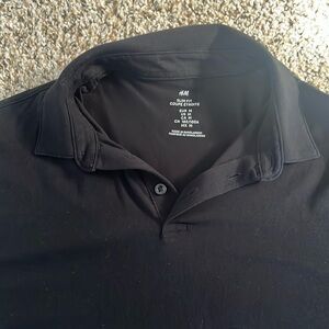 H&M black men’s slim fit polo